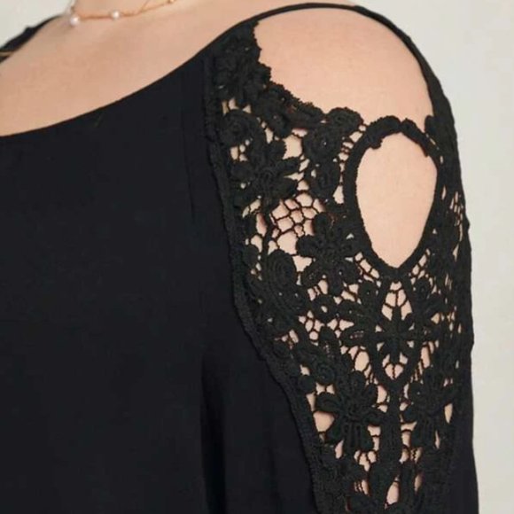 Cold Shoulder Guipure Lace Insert Dress - Picture 6 of 14